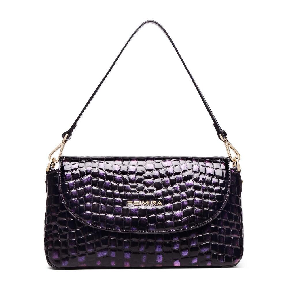 6270 Leather Shoulder Bag , Black Shoulder Bag with Adjustable Strap, Retro